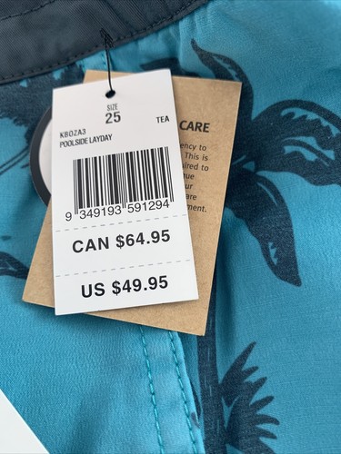 NWT Rip Curl Boys' Poolside Layday Swim Shorts Bottom Teal Swimwear Size 25 - Picture 3 of 3