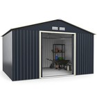 11’ X 8’ Metal Storage Shed for Garden and Tools w/Sliding Double Lockable Doors