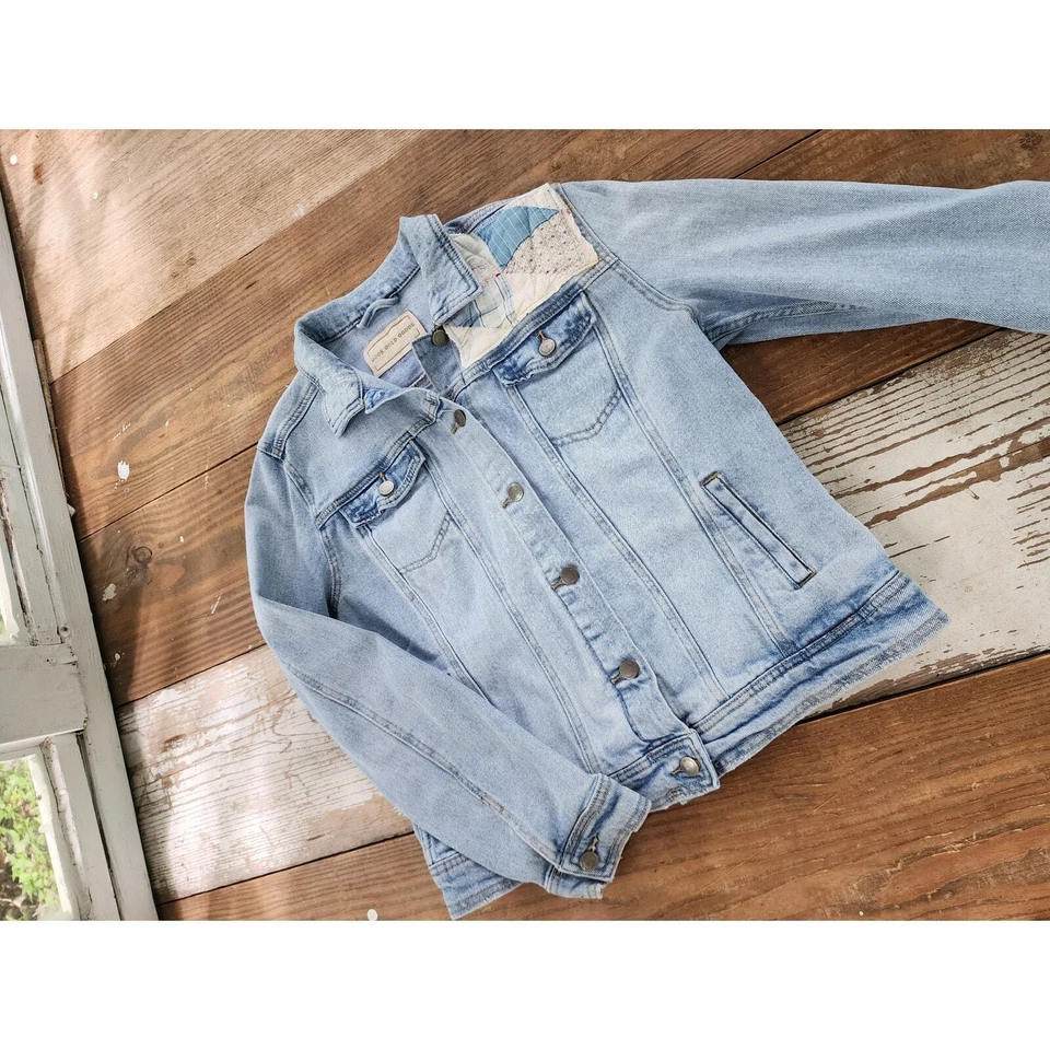 Chaqueta vaquera con parche de edredón vintage talla M Foto 4 de 4