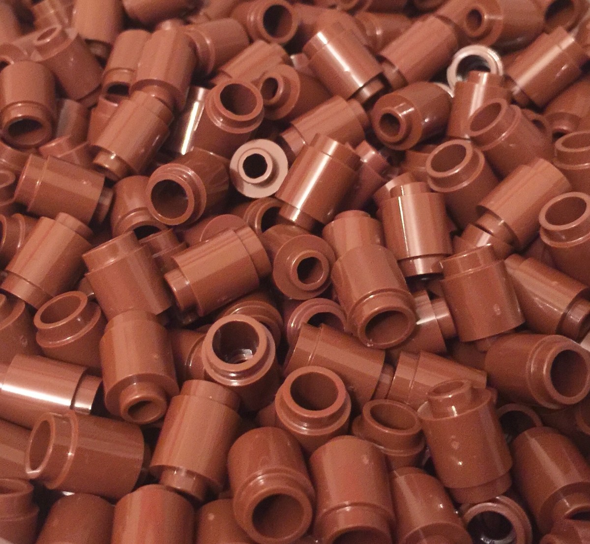Lego 100 Pieces Reddish Brown 1x1 Round Bricks / Cannon balls Bulk