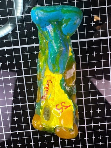 Clay Craft Wearable Art Pendant Standing Sculpture by Jason Steig Green Resin JS - Picture 16 of 22
