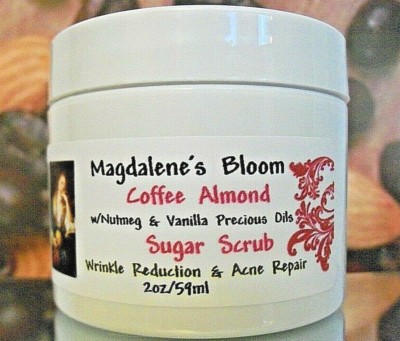 Magdalene's Bloom Coffee Sugar Scrub Almond Anti-Aging Wrinkles Acne Puffy Eyes