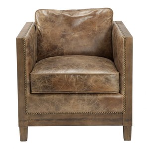 28 W Winston Club Chair Deep Low Seat Distressed Leather Exposed Tack Detail Ebay