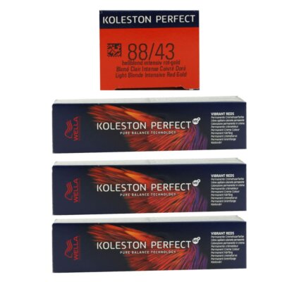 Wella Koleston Vibrant Reds 3 x 60 ml 88/43 hellblond intensiv rot gold Set