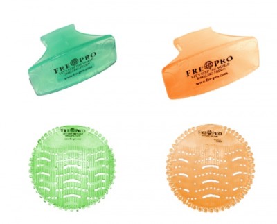 UriWave Fre-Pro Set WC-Hänger, Urinalsieb, Pissoir, Dufteinhänger, Mango/Melone