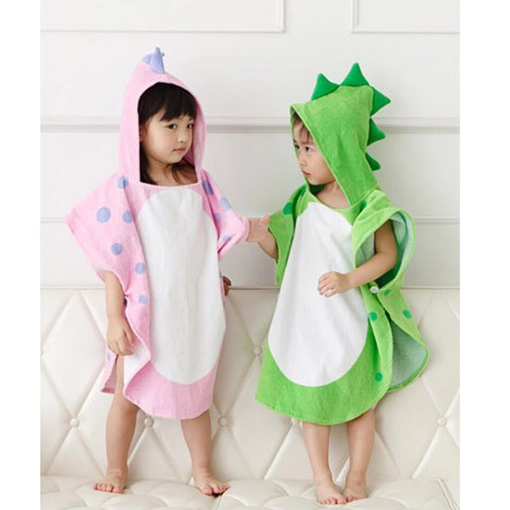 Kids Hooded Bath Towel Baby Boys Girls Poncho Bathrobe Swimming