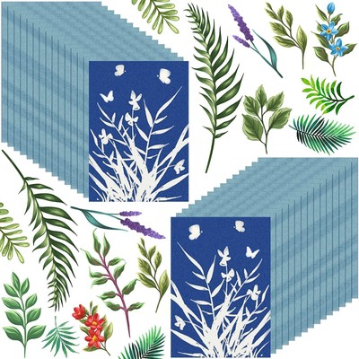Cyanotype Paper 30 Pcs Sun Print Paper Kit High Sensitivity Sun Print Nature ...