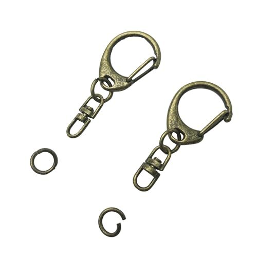 50pcs Lobster Clasp Keychain Kit with Open Jump Ring, Keychain Bronze - Picture 1 of 1