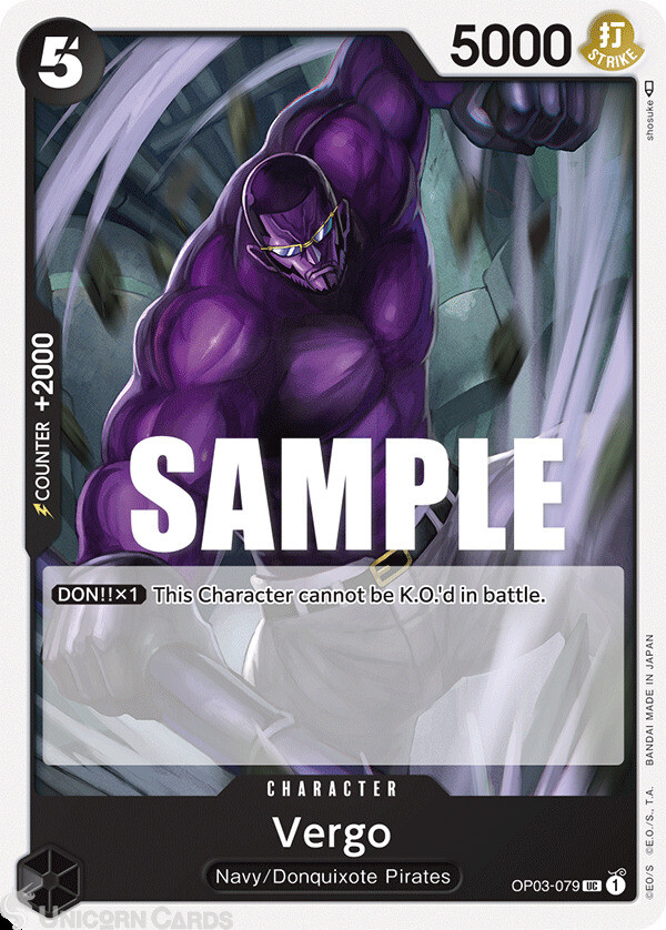 OP03-079 Vergo :: Uncommon One Piece TCG Card :: OP03: Pillars of Strength ::