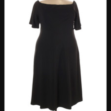 Sharagano Casual Dress Off the Shoulder Black Size 24W