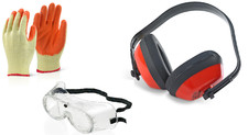 PPE Safety Kit Goggle Ear Defender Gloves XL Glove Size 10 Construction Safe DIY