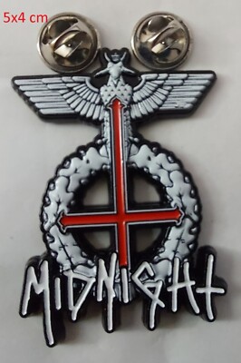 Midnight Metal Pin Badge 3D Black Thrash Speed Metal Venom Speedwolf Inepsy