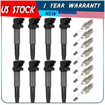 8 Ignition Coil & Spark Plug For 4.4L V8 BMW 545i 550i 645Ci 650i 745i X5 UF522