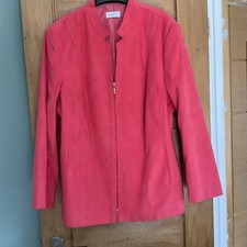 Gelco Women’s Pink Faux Suede Zip Through Long Sleeve Jacket Size Uk 26 Exc