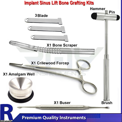 Dental Sinus Lift Implant Bone Scraper Mallet Hammer & Buser Periosteal Elevator