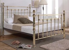 Brass Finish,Traditional Antique Victorian Metal Bed Frame,Double,5ft King,6ft