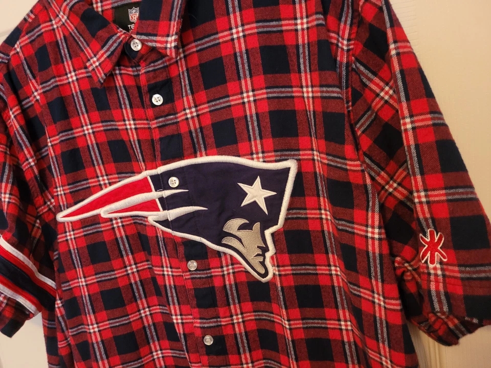 Camisa New England Patriots bordada con botones S/S para hombre talla 2XL Foto 3 de 4
