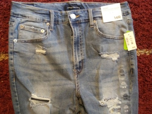 NWT Aeropostale Girl's Super High Rise Jegging Stretch Blue Jeans 14R "Repreve" - Picture 2 of 9