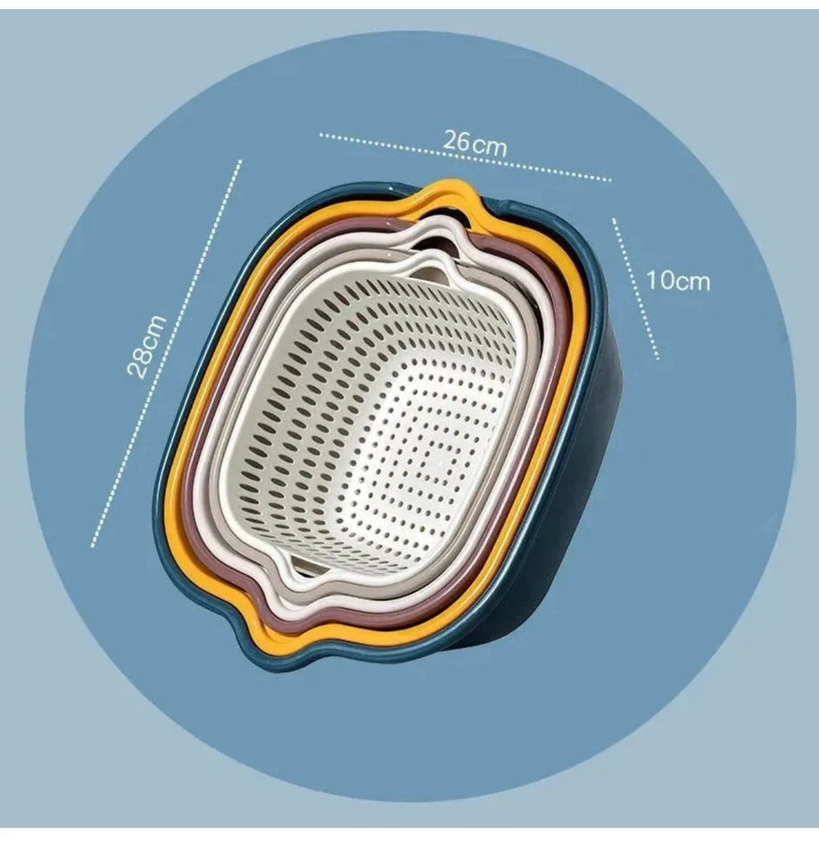 Cesta de drenaje de plástico multifuncional para verduras y frutas Foto 4 de 4