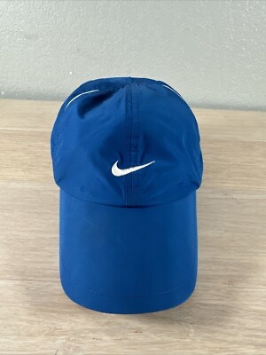 Vintage Nike Hat Cap Blue Panel 90's Y2k Running Cycling Mens