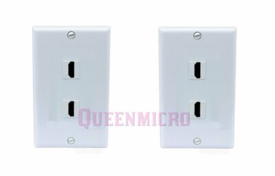 2 x 2 HDMI 4K 1-Gang Single 1080P HD 3D Coupler Extender Female Port Wall Plate