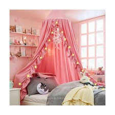 Hommi Lovvi Kids Bed Canopy, Dreamy Frills Canopy for Girls Bedroom Soft Ceil...