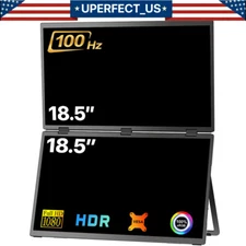 UPERFECT Dual UStation 18.5" Folding Monitor 100Hz Portable Display &Stand Used