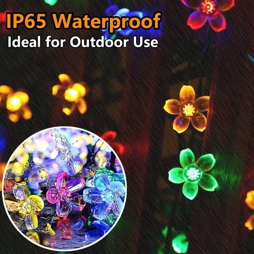 Solar String Lights Outdoor,23ft 50 LED Solar Cherry Blossom Fairy String Light - Picture 3 of 13