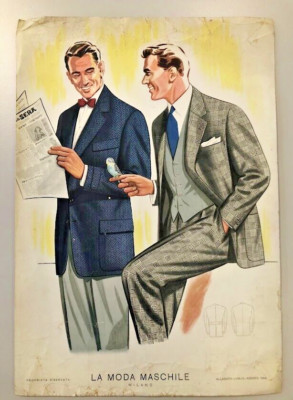 Original Plakat von 1955 MÄNNERMODE sehr selten 28x40