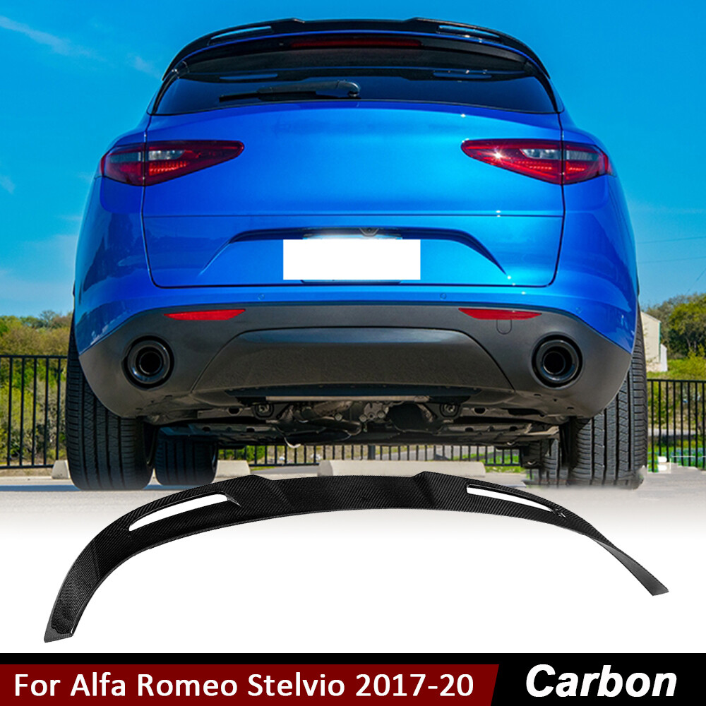 For Alfa Romeo Stelvio 2017-2020 Real Carbon Rear Roof Spoiler Top Window Wing