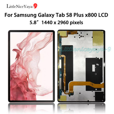 For Samsung Galaxy Tab S8 Plus SM-X800 LCD Touch Screen Assembly S8+ X800