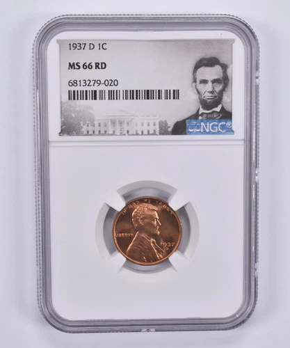 1937-D Lincoln Wheat Cent 1c MS66 RD NGC Special Label