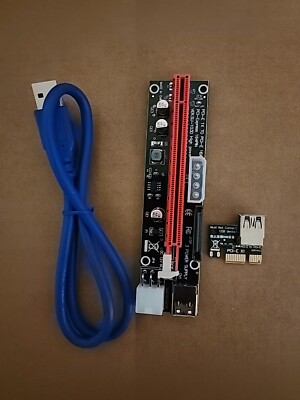 PCI-E 1x to 16x Powered USB3.0 GPU Riser Extender Adapter Card