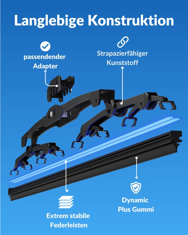 Essuie-glaces Dr. ENNO 450 et 450 mm, entre autres pour Toyota Camry Berline - Photo 4/4