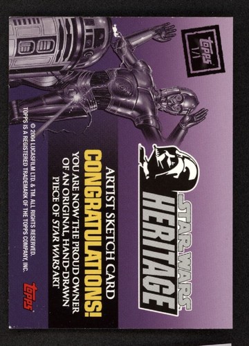 DARTH VADER 2004 Topps Star Wars Heritage Artist Custom Sketch Card 1/1 - Picture 2 of 2