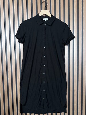 james perse short sleeve shirt dress James Perse Fitted short-sleeve Mini Dress | White