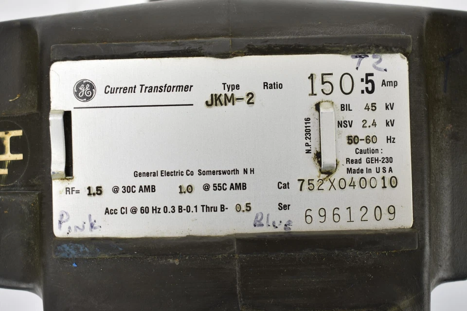 Transformador de corriente GE General Electric JKM-2; 200:5, 752X040010 Foto 2 de 3