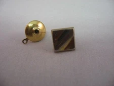 Vintage Tie Tack Pin: Faded Gold Tone Indented Square