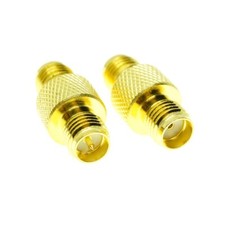 2pcs SMA Female to RP-SMA Female Barrel Adapter RF Coax Connector Straight GRIP