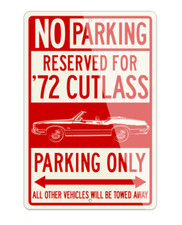 1972 Oldsmobile Cutlass Supreme Convertible Stripes Aluminum Parking Sign 2 Size