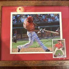 Michael Morse Washington Nationals Autograph Picture With Bowman Trading Card