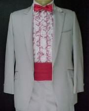 AFTER SIX LIGHT SILVER GRAY GREY VINTAGE MENS TUXEDO JACKET or 4PC TUX WEDDING