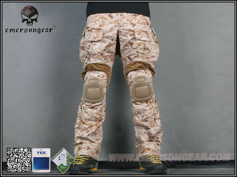 Emerson Gear Tactical G3 BDU Military Combat Trousers & Knee Pads AOR 1 36 W
