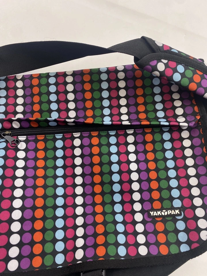Bolso Bandolera Yak Pak Mensajero Libro Multicolor Lunares Ajustable Unisex Foto 4 de 4