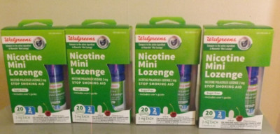 Lot Of 4  Walgreens Nicotine 20 Mini Lozenge Stop Smoking 2mg Cherry Exp: 11/26