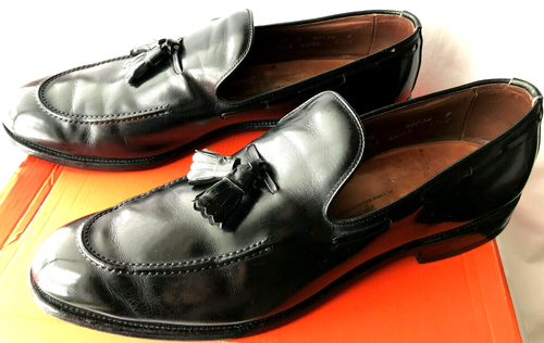 Allen Edmonds Saratoga Tassel Black Leather Slip-On Loafer Shoes Men's 11.5 A - Picture 2 of 11