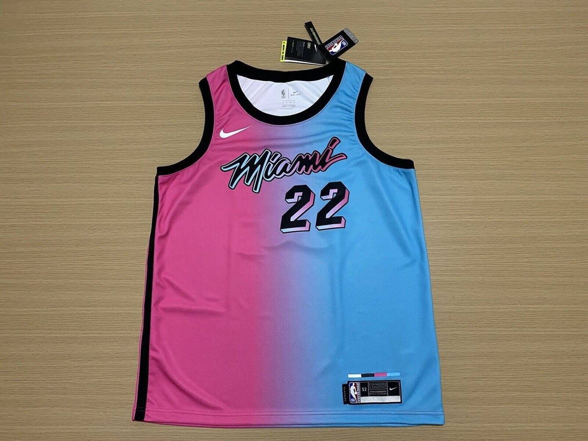 Men's Miami Heat Jimmy Butler Nike Pink/Blue 2020/21 Swingman