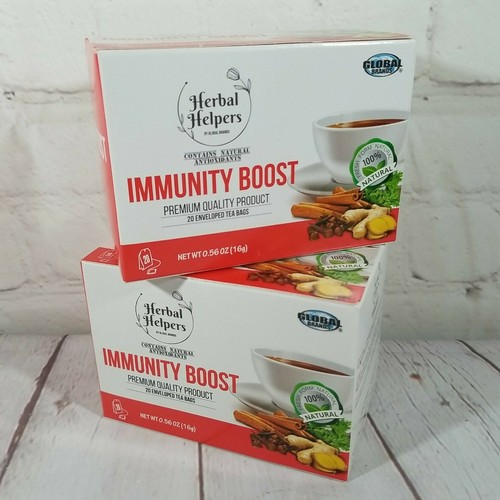 2 Boxes Herbal Helpers Immunity Boost 20 Tea Bags 100 Natural Ginger