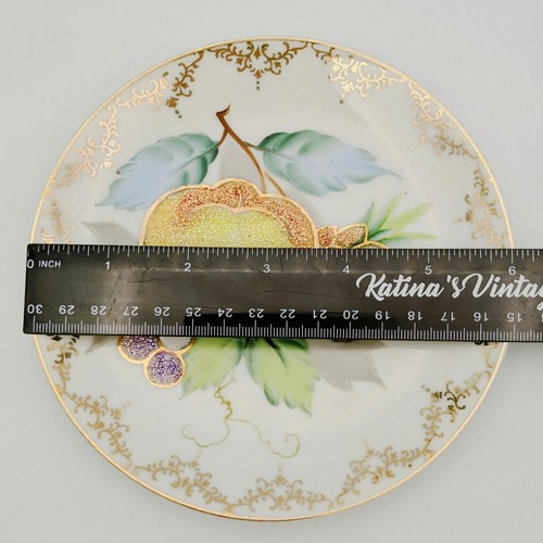 Vtg Wheelock Peoria Japan Textured 3D Pear Peach Grapes Fruit Plates Set Of 2 - Picture 12 of 12