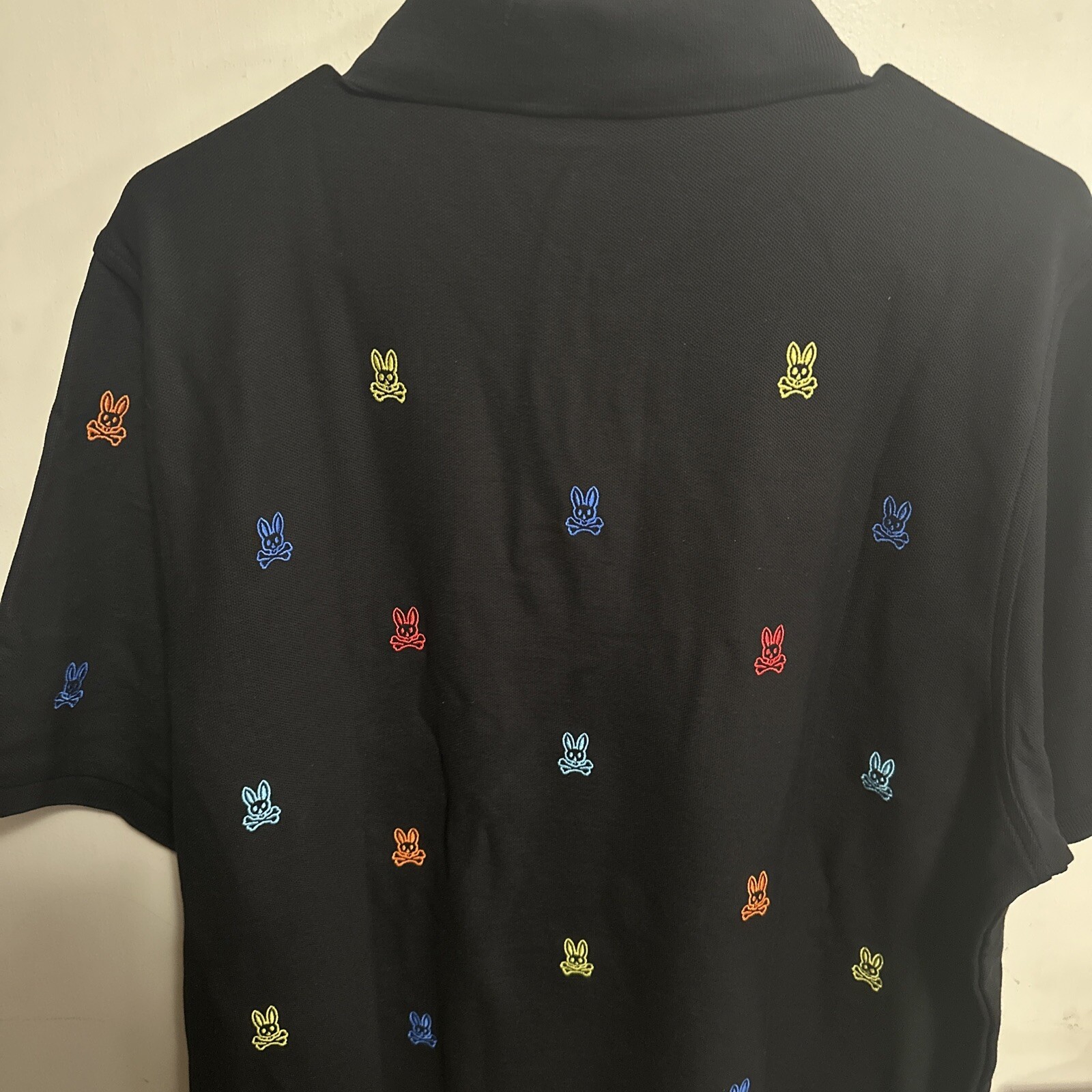 2-NWT-2024--PSYCHO BUNNY  MEN'S NEW 100percent PIMA COTTON POLO XLG-White-black image 3